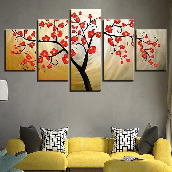 Blossomed Tree Canvas Wall Art Living Room