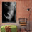 Rhino Face In Black & White Canvas Wall Art Bedroom