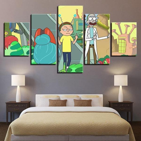 Rick and Morty Inspired Fingers Canvas Wall Art Bedroom