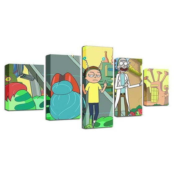 Rick and Morty Inspired Fingers Canvas Wall Art Decor