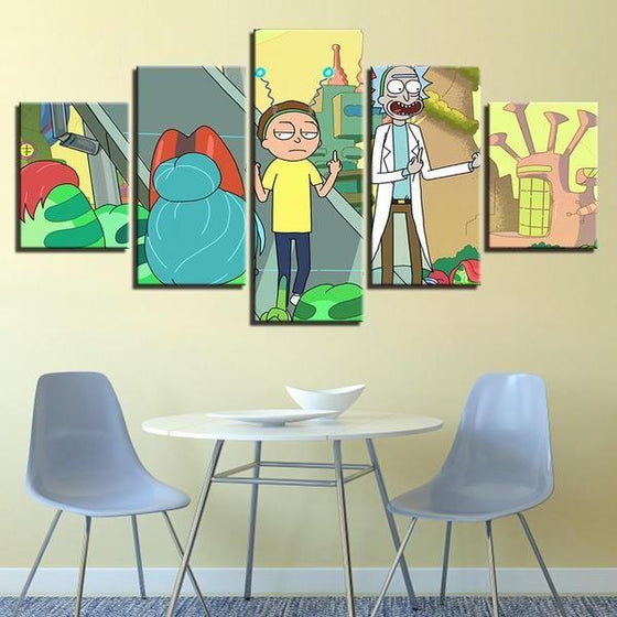 Rick and Morty Inspired Fingers Canvas Wall Art