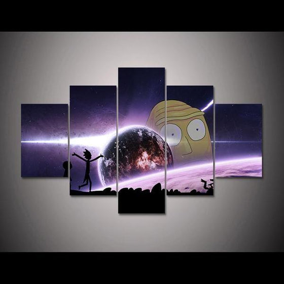Rick and Morty Inspired Earth Reflection Canvas Wall Art Prints