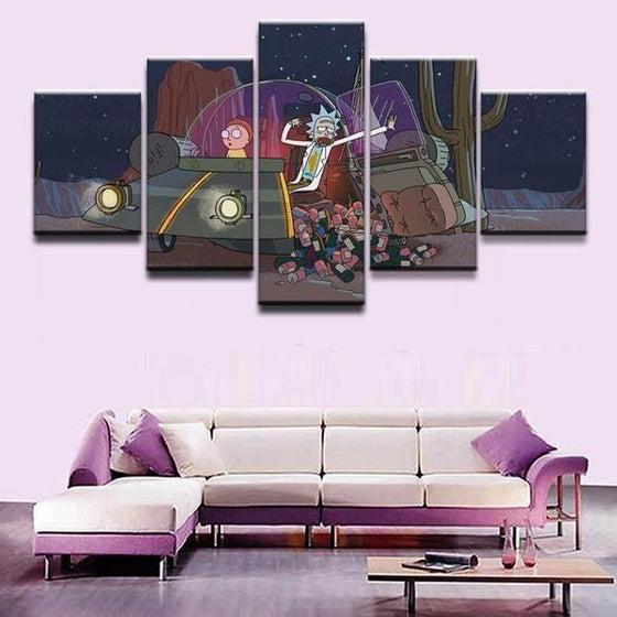 Rick and Morty Inspired Garbage Canvas Wall Art Living Room