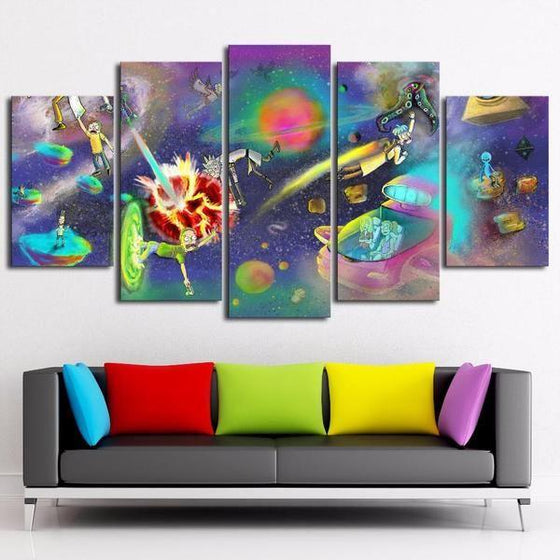 Rick and Morty Inspired Space Adventures Canvas Wall Art Ideas