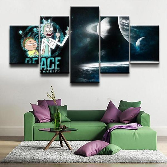 Rick and Morty Inspired Space Canvas Wall Art