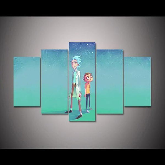 Rick and Morty Inspired Green Space Canvas Wall Art Ideas