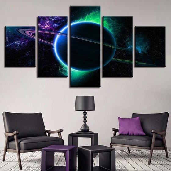Ringed Planet Wall Art Canvas