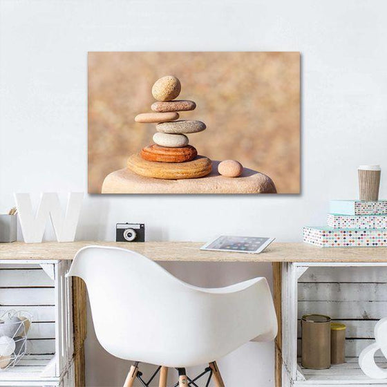 Rock Zen Pyramid Canvas Wall Art Decor