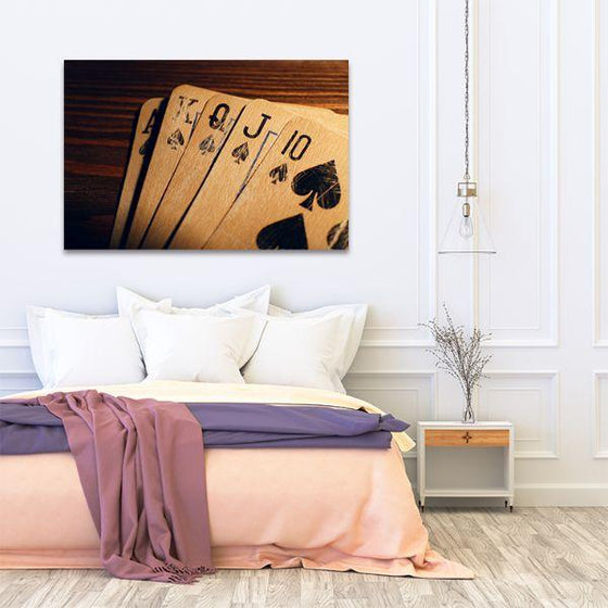 Rustic Playing Cards Canvas Wall Art Bedroom