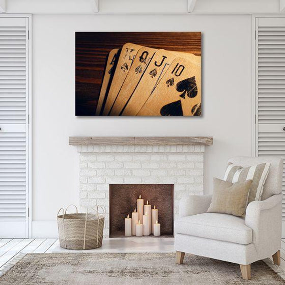 Rustic Playing Cards Canvas Wall Art Decor