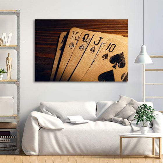 Rustic Playing Cards Canvas Wall Art Living Room