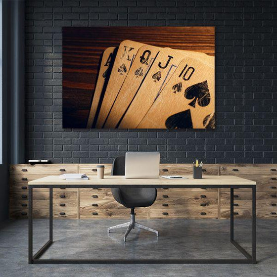Rustic Playing Cards Canvas Wall Art Office