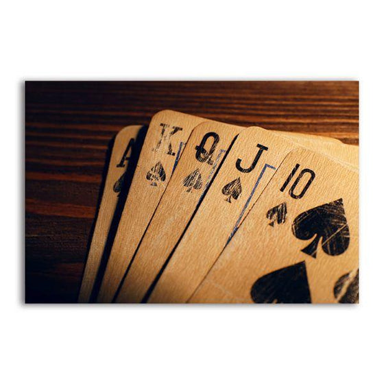 Rustic Playing Cards Canvas Wall Art