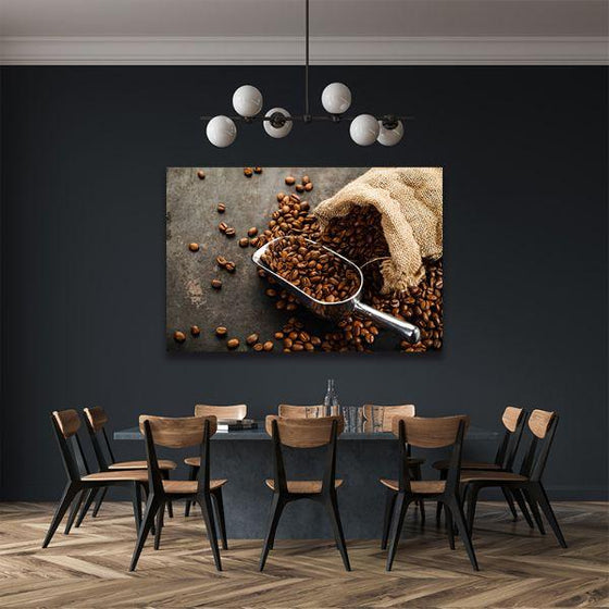 Sack Of Coffee Beans Canvas Wall Art Dining Room