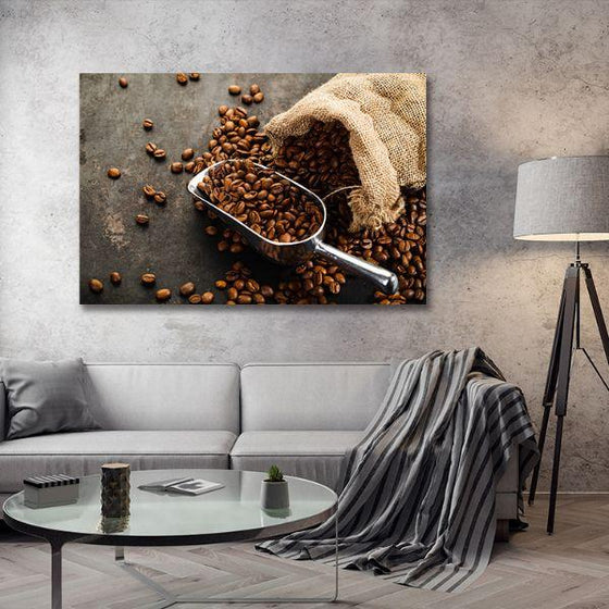 Sack Of Coffee Beans Canvas Wall Art Living Room