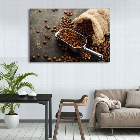 Sack Of Coffee Beans Canvas Wall Art Print