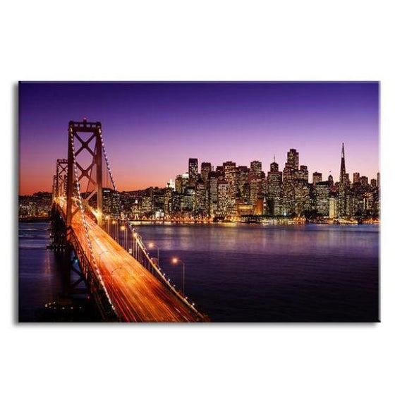 San Francisco Sunset View Canvas Wall Art