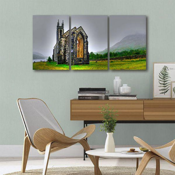 Scenic Dunlewey Church Ruins Canvas Wall Art Print