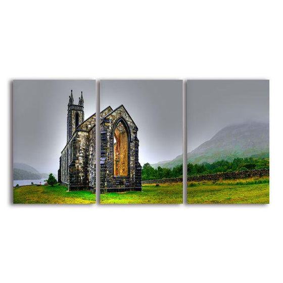 Scenic Dunlewey Church Ruins Canvas Wall Art