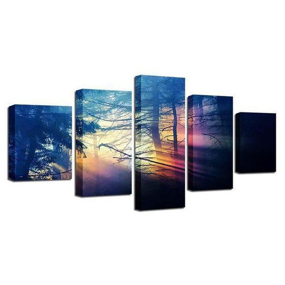 Scenic Forest Sunset Canvas Wall Art Ideas