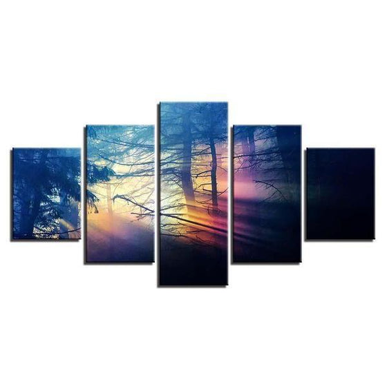 Scenic Forest Sunset Canvas Wall Art
