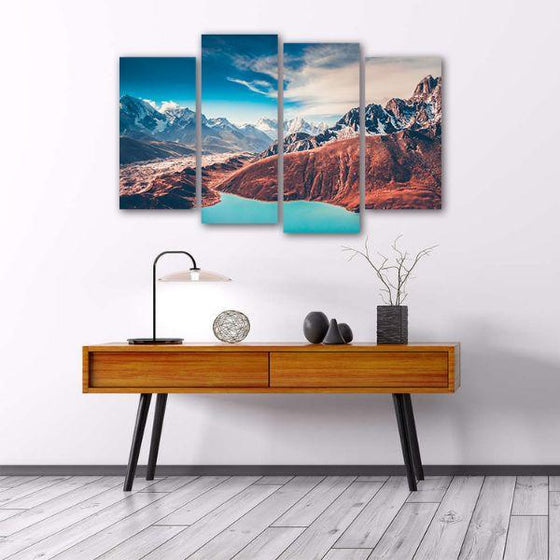 Scenic Himalayan View 4 Panels Canvas Wall Art Office