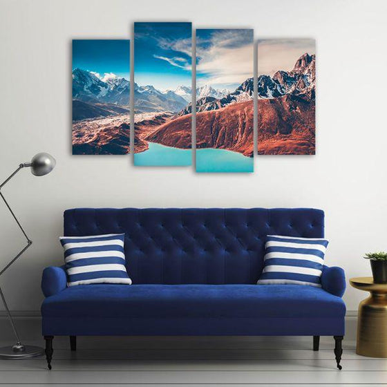 Scenic Himalayan View 4 Panels Canvas Wall Art Bedroom