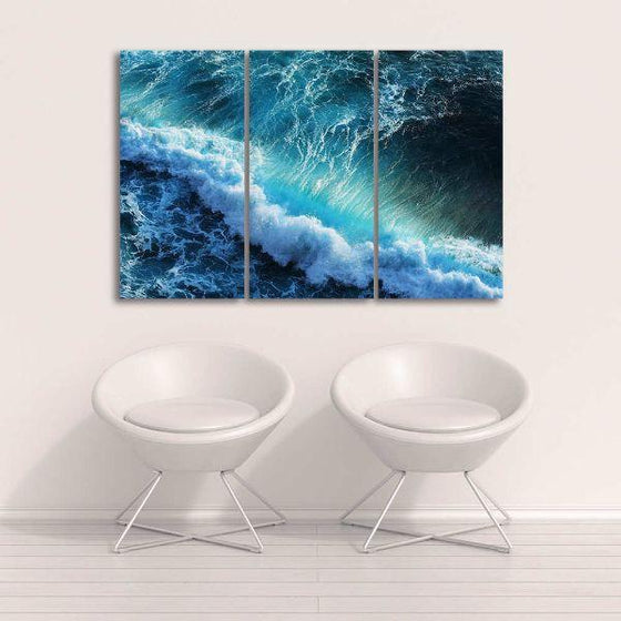 Scenic Ocean Waves 3 Panels Canvas Wall Art Decor