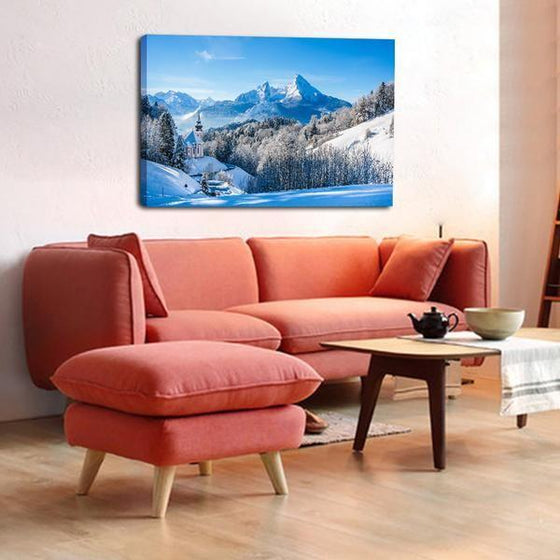 Scenic Snowy Landscape Wall Art Living Room