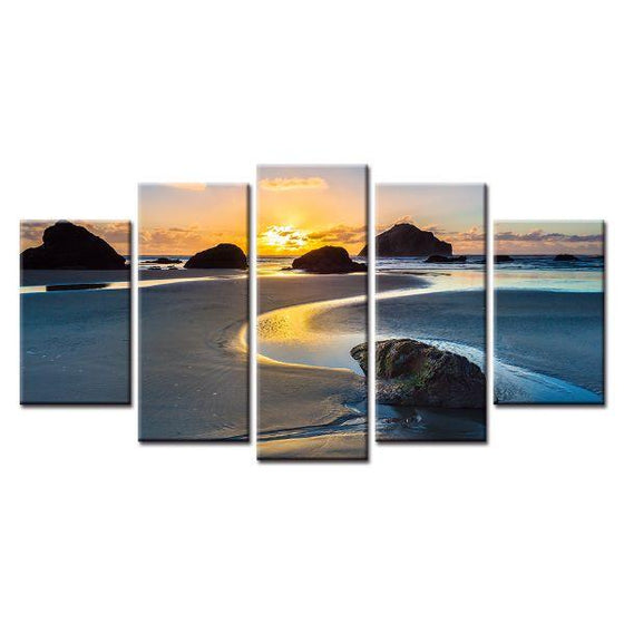 Sea and Sunset View Canvas Wall Art
