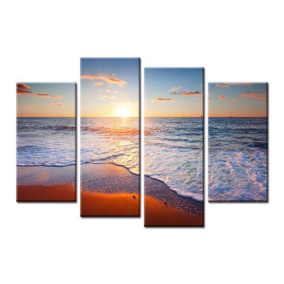 Sea Shore Sunset View Canvas Wall Art