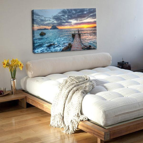 Sea Waves And Sunset Wall Art Bedroom