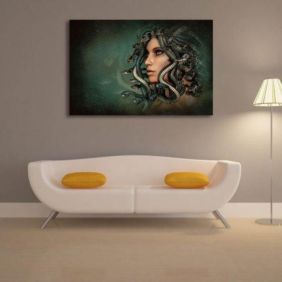 Serpent Head Lady 1 Panel Canvas Wall Art Living Room