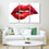 Sexy Biting Red Lips 3 Panels Canvas Wall Art Set