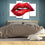 Sexy Biting Red Lips 4 Panels Canvas Wall Art Bedroom