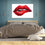 Sexy Biting Red Lips Canvas Wall Art Bedroom