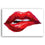 Sexy Biting Red Lips Canvas Wall Art