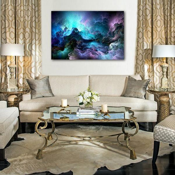 Shades Of Blue Abstract Wall Art Living Room