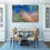 Shades Of Pink & Blue Abstract Canvas Wall Art Dining Room