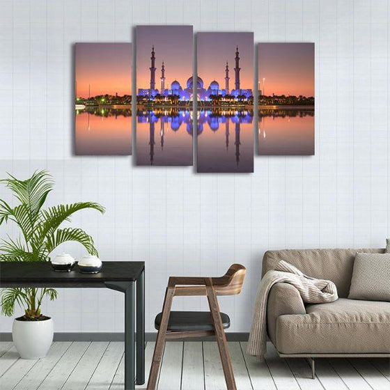 Sheikh Zayed Mosque 4 Panels Canvas Wall Art Dining Room