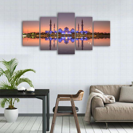 Sheikh Zayed Mosque 5 Panels Canvas Wall Art Dining Room