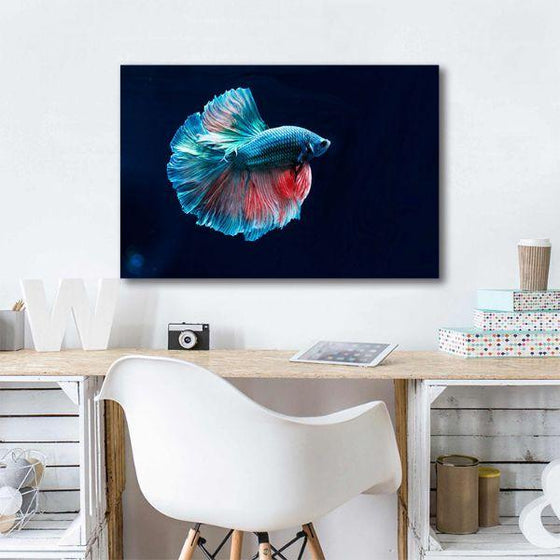 Siamese Fighting Fish Canvas Wall Art Office