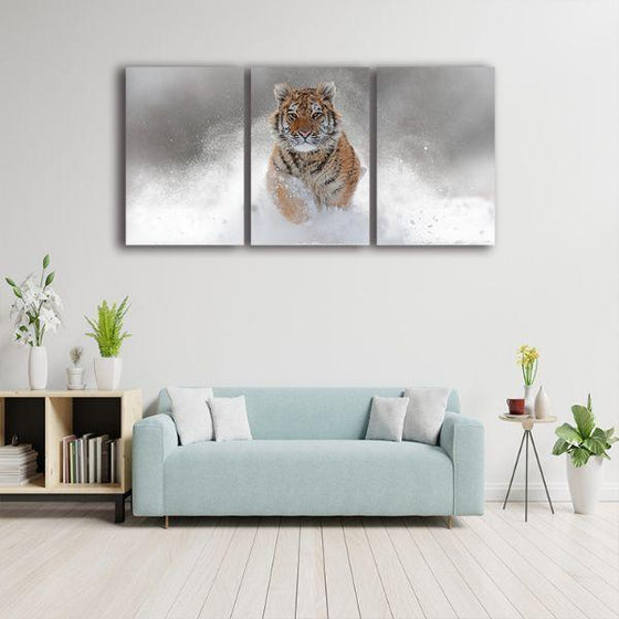 Siberian Tiger 3 Panels Canvas Wall Art Decor