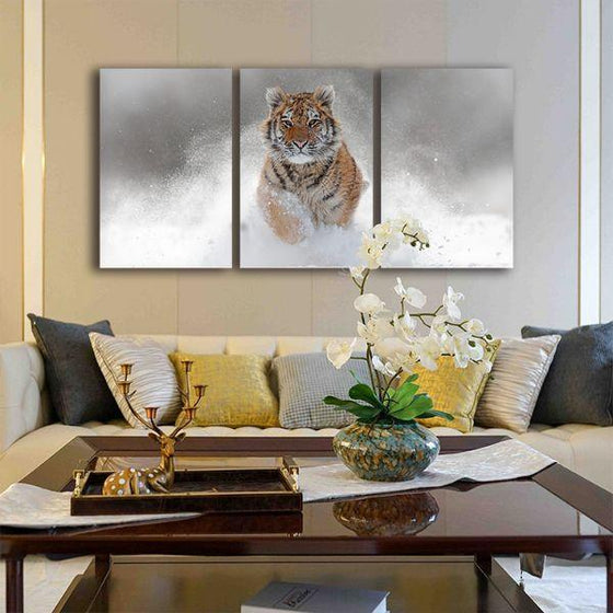 Siberian Tiger 3 Panels Canvas Wall Art Set