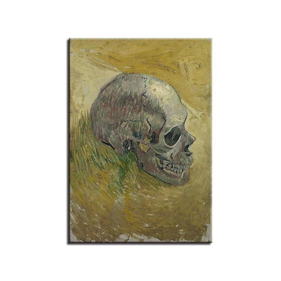 Side Skull Van Gogh Wall Art Canvas