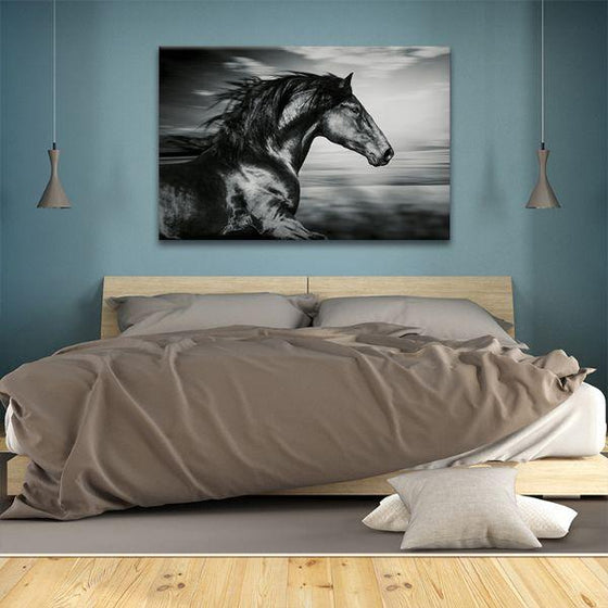 Side View Of Running Horse Canvas Wall Art Bedroom