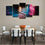 Significant Soul 5 Panels Abstract Canvas Wall Art Dining Room