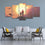 Silhouette Of Father & Son 5-Panel Canvas Wall Art Living Room