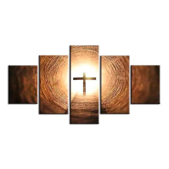 Silhouette of the Holy Cross Canvas Wall Art
