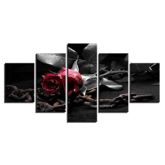 Red Rose With Chain Canvas Art Ideas
